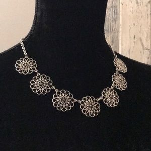 Silver flower necklace